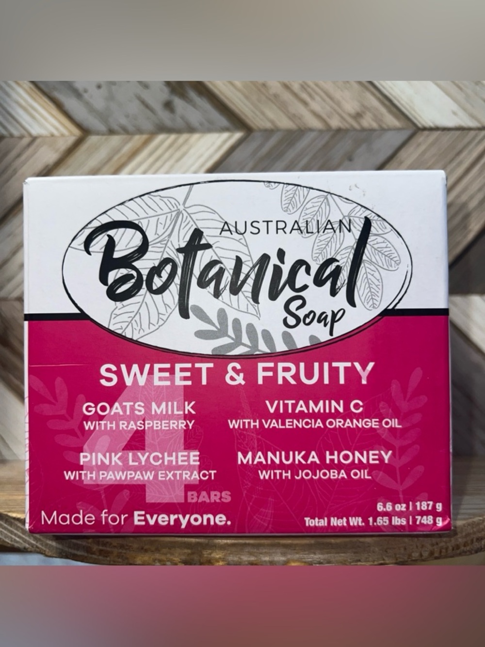 Australian Botanical Sweet & Fruity Soap - 4 6.6 oz bars